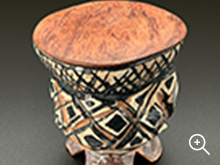 赤織部菱形茶器 （蓋／ブビンガ）　利茶土ミルグリム 作 Red Oribe Diamond-Shaped Tea Container Lid-Bubinga wood from Africa