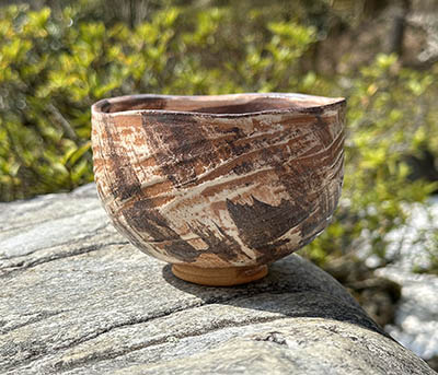 紅白茶碗 銘 “春風”　利茶土ミルグリム 作